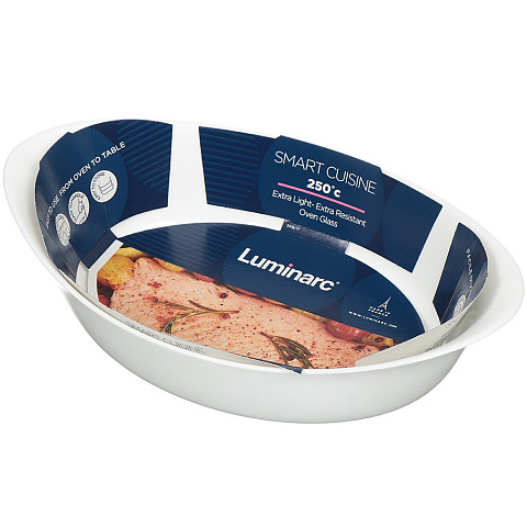 Форма для выпечки жаропрочная стеклокерамическая Luminarc Smart Cuisine N3567 овальная, 29х17х5.6 см