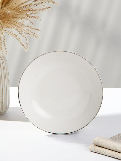 Тарелка суповая, фарфор, 22 см, круглая, Fiesta, Fioretta, TDP722, белая