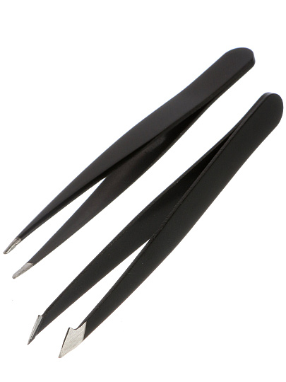 Пинцет косметический нержавеющая сталь, 9.5 см, 2 шт, G010024