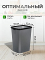 Контейнер для мусора пластик, 20 л, прямоугольный, с фиксатором, серый металлик, черный, Violet, Tandem, 842258 - фото 2