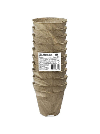 Горшок торфяной 105х100 мм, 10 шт, с улучшенным дном, ГазонCity