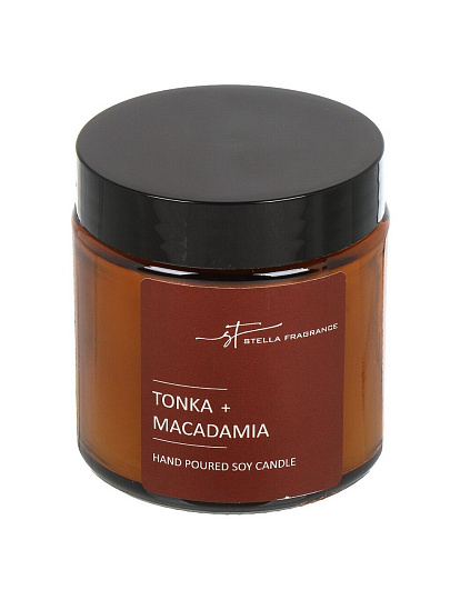 Свеча декоративная ароматическая, 7.5х5.5 см, в стакане, Stella Fragrance, St Tonka Macadamia, 90 гр, SF0422