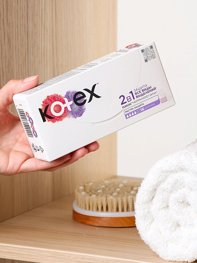 Прокладки женские Kotex, 2 в 1, ежедневные, 16 шт, длинные, 9426080