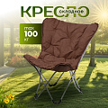 Кресло складное 45х80х90 см, Элит, коричневое, ткань, 100 кг, T2022-7061
