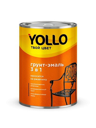 Грунт-эмаль Yollo, по ржавчине, алкидная, белая, 0.9 кг