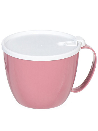 Кружка пластик, 700 мл, с крышкой, Idea, М1214, ягодная