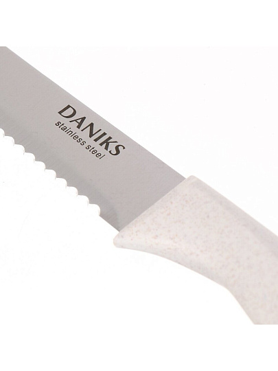 Нож кухонный Daniks, Латте, для хлеба, нержавеющая сталь, 20 см, рукоятка пластик, YW-A383-BR
