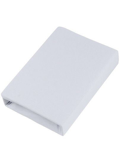 Простыня 2-спальная, 160 х 200 см, 100% хлопок, трикотаж, белая, на резинке, Luxsonia