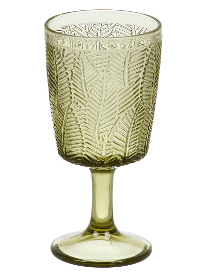Бокал для вина, 330 мл, стекло, 6 шт, Листья, зеленые, B060607