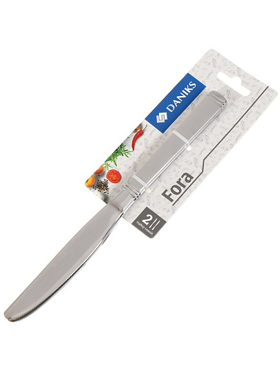 Нож нержавеющая сталь, 2 предмета, столовый, Daniks, Fora