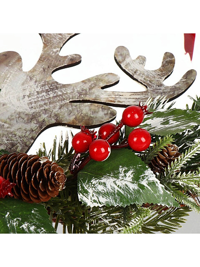 Композиция новогодняя подвесная 37 см, с ягодами и шишками, SYSGZSB-4623141