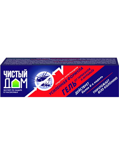Инсектицид Усиленная формула, от муравьев и тараканов, гель, 50 г, Чистый Дом
