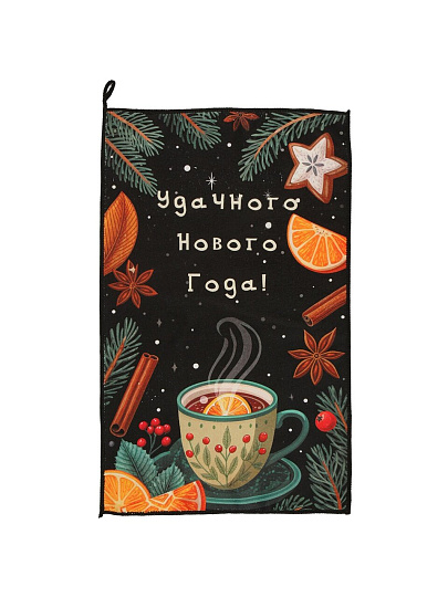 Полотенце кухонное махровое, 30х50 см, 250 г/м2, 100% полиэстер, Новогоднее, Китай, м9072 S