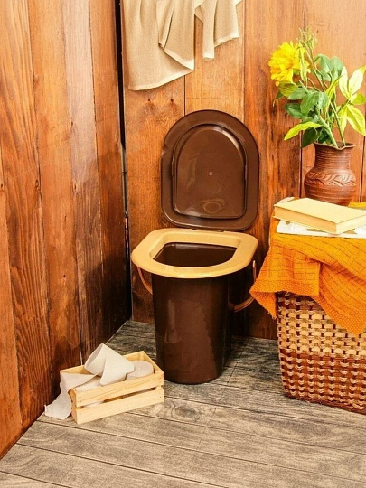 Ведро-туалет пластик, 17 л, в ассортименте, Альтернатива, М1319