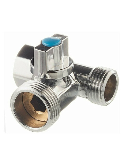 Кран для бытовых приборов, 1/2&quot;х3/4&quot;х1/2&quot;, г-ш-ш, угловой, трехходовой, Valfex