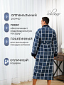 Халат мужской, махровый, 100% хлопок, синяя клетка, XL, 52-54, Silvano - фото 3