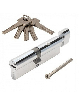 Личинка замка двери Avers, ZM-100(45C/55)-C-CR, 27290, ЦАМ, 100 мм, с заверткой, хром