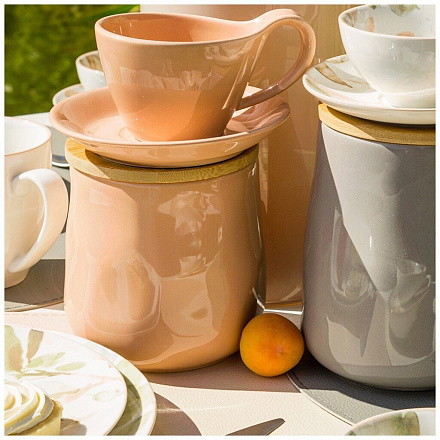 Банка для сыпучих продуктов, фарфор, 1 л, 11.5х12 см, с крышкой, Bronco, Meadow, 474-159