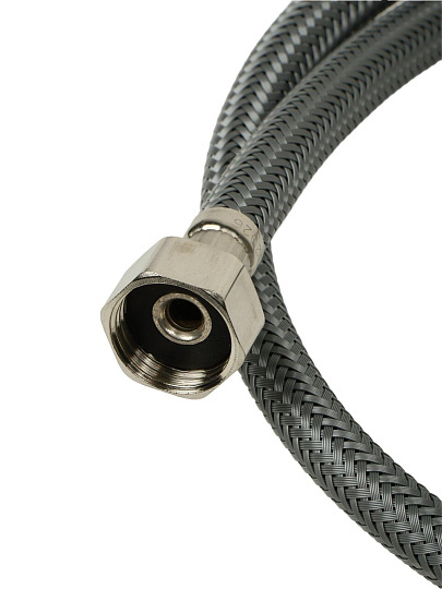 Подводка для воды 1/2"х1 м, г-г, сталь, полиамид, AquaLine