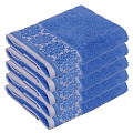 Полотенце банное 50х90 см, 420 г/м2, Лотос, Silvano, синее, Турция, OZG-18-047-003