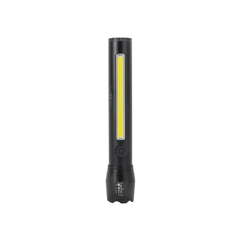 Фонарь светодиодный встроенный аккумулятор, Старт, LHE 519-C1 Black, зарядка от USB, алюминий, 18090