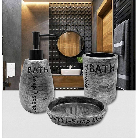 Ерш для туалета Delphinium, Галактика, напольный, 9х9 х37.5 см, известковая смесь, черный, 106326