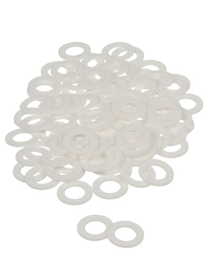 Прокладка уплотнительная 100 шт, 3/4&quot;, 14х24 мм, фторопласт, СантехКреп, 2.10.5.Ф