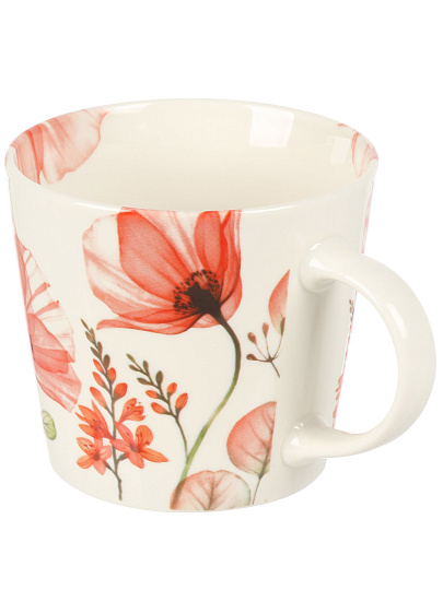 Кружка фарфор, 420 мл, Цветы, МФК, MFK20555AA, в ассортименте