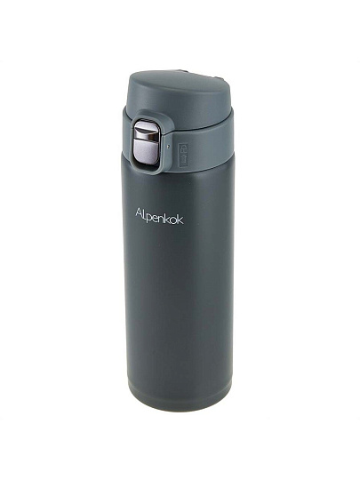 Термокружка нержавеющая сталь, 0.38 л, Alpenkok, колба нержавеющая сталь, вакуумная, серая, AK-04813A
