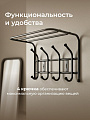 Вешалка настенная 4 крючка, с полкой, 24.5х40.5х26.5 см, металл, Nika, ВП4, черная - фото 3