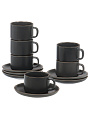Набор чайный керамика, 12 предметов, на 6 персон, 220 мл, графит, Монохром, B060506 - фото 5