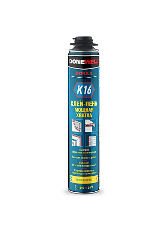 Пена-клей KUDO, полиуретановая, всесезонная, однокомпонентная, 1 л, профессиональная, DPP10B16SBHT, DoneWell Мощная хватка