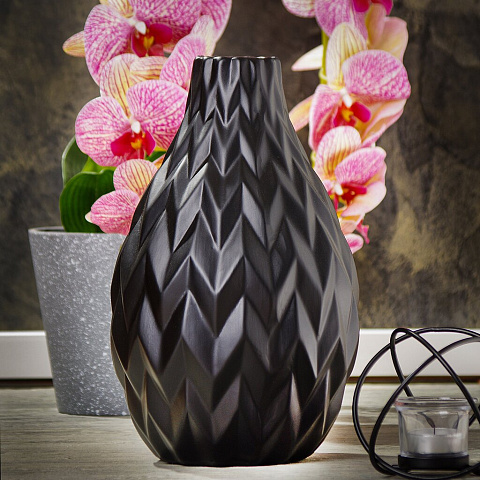 Ваза для сухоцветов керамика, настольная, 29.5х18 см, Зигзаг, Y4-3773, черная