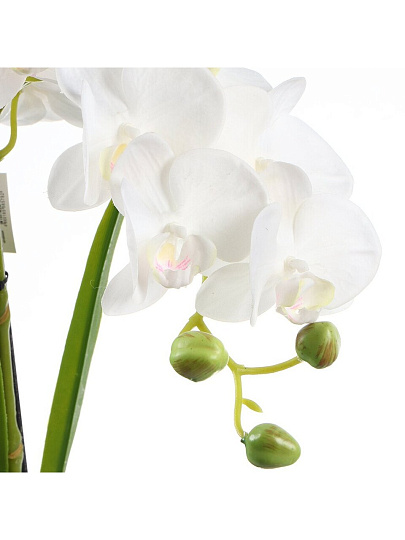 Цветок искусственный декоративный Орхидея в кашпо, 52 см, белый, Y4-7938