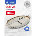 Форма для выпечки керамика, 31.5х16.5х2.5 см, 0.7 л, овальная, бежевая, Daniks, Полдень, Y4-8728