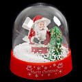 Фигурка декоративная Шар со снегом Санта с елкой, 9.5х11 см, музыкальная, Y4-4240