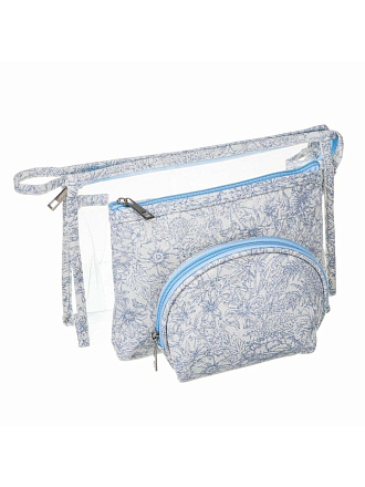 Набор косметичек 3 шт, ПВХ, ПЭ, 25х16х8 см, 20х14х3 см, 15х10х6 см, Юниор, Флора, 327-327, прямоугольный, застежка молния, в ассортименте