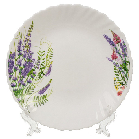 Тарелка десертная, стекло, 19 см, круглая, Лаванда, MFK21041