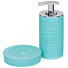 Набор для ванной 4 предмета, Помело, голубой, стакан, подставка для зубных щеток, дозатор для мыла, мыльница, Y3-858 - фото 3
