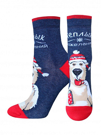 Носки для женщин, хлопок, Брестские, Classic New year, 745, синий меланж, р. 25, 20С1137