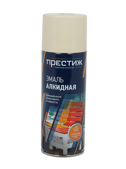 Эмаль аэрозольная, Престиж, универсальная, алкидная, глянцевая, бежевая, 520 мл