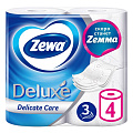 Туалетная бумага Zewa, Deluxe, 3 слоя, 4 шт, 20.7 м, с втулкой, белая