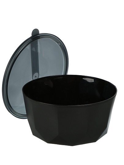 Салатник пластик, круглый, 25.3х12.2 см, 4.6 л, с крышкой, Black, Plast team, PT171510621