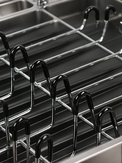 Сушилка для посуды, нержавеющая сталь, с поддоном, раздвижной, 49х34х12 см, B080029