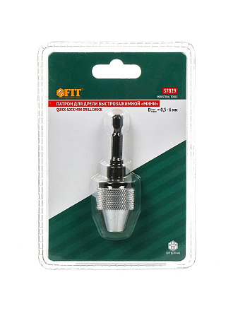Патрон Fit, 0.5-6 мм, быстрозажимной, 3-кулачковый, под биту, 37829