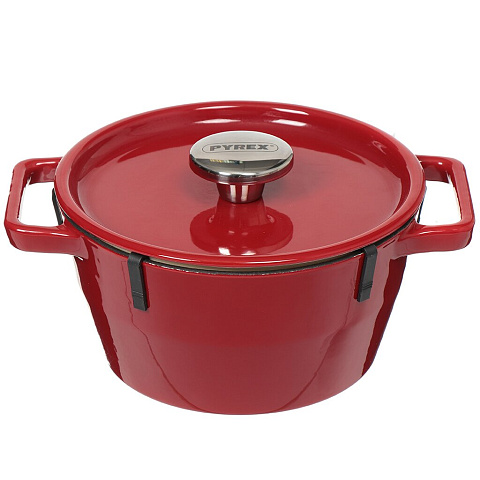 Кастрюля чугунная эмалированная Pyrex SC5AC20/5141, 2.2 л, красная