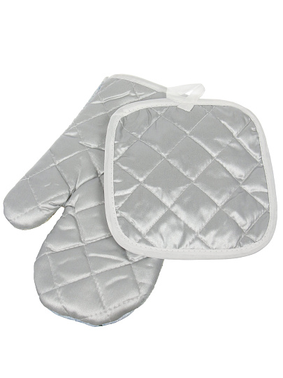 Набор кухонный 2 шт, 27х17см + 17.5х17.5см (варежка, прихватка), 100% полиэстер, Олени, B180092