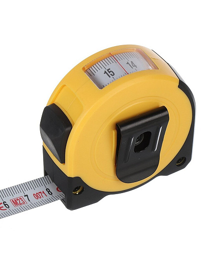 Рулетка 3 м, пластик, металл, 16 мм, с окном, Hanskonner, HK2010-06-3-16