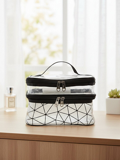 Косметичка 23х17х16 см, органайзер, A080084, прямоугольная, застежка молния, в ассортименте