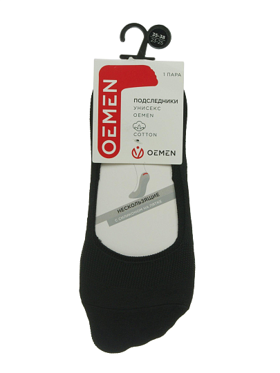 Носки для женщин, подследники, Oemen, черные, р. 23-25, NA4002